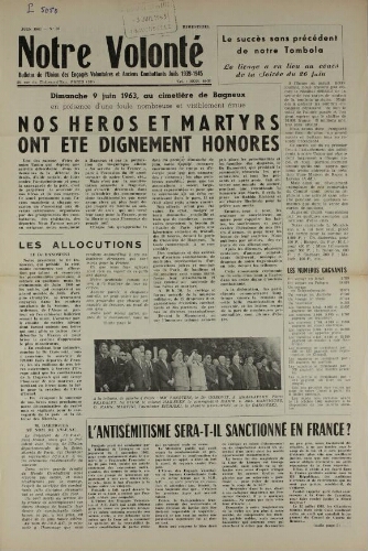 Notre Volonté  N°092 (juin 1963)