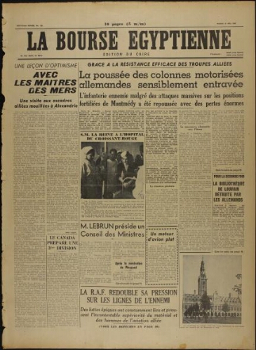 La Bourse égyptienne : Ed. du Caire  Vol.37 N°128 (21 mai 1940)