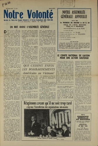 Notre Volonté  N°117 (févr. 1968)