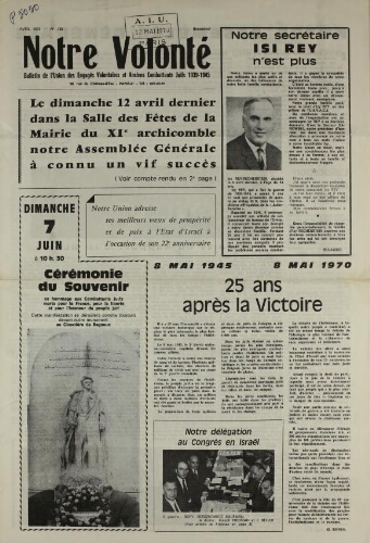 Notre Volonté  N°125 (avr. 1970)