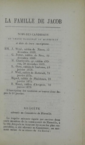 La Famille de Jacob  Vol.11 F°05 (1869-1870)
