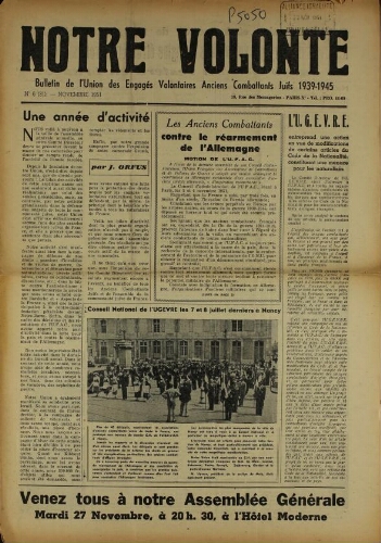 Notre Volonté  N°031 (nov. 1951)