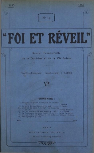 Foi et réveil Vol.05 N°19 (1923)