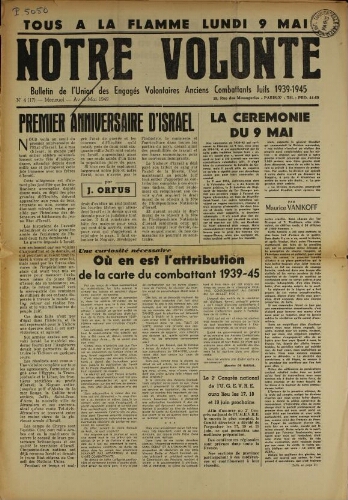 Notre Volonté  N°017 (avr. 1949)