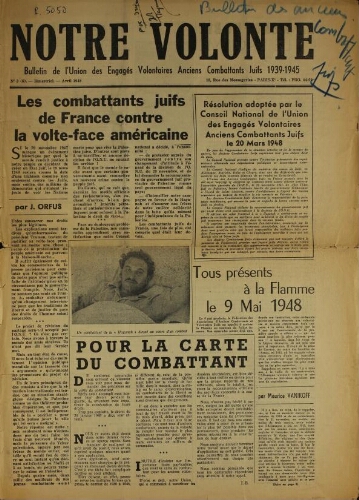 Notre Volonté  N°006 (avr. 1948)