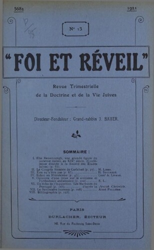 Foi et réveil Vol.04 N°15 (1921)