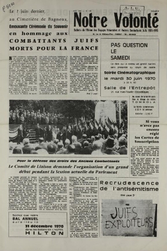 Notre Volonté  N°126 (juin 1970)