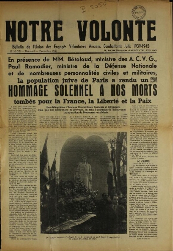 Notre Volonté  N°013 (déc. 1948)