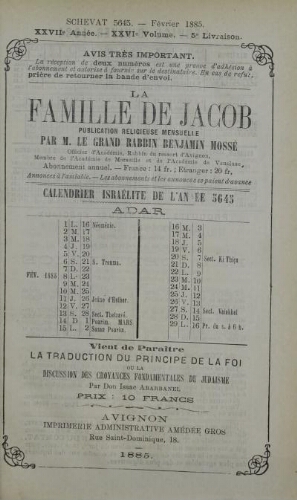 La Famille de Jacob  Vol.26 F°05 (1885-02)