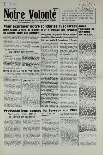 Notre Volonté  N°142 (oct. 1973)