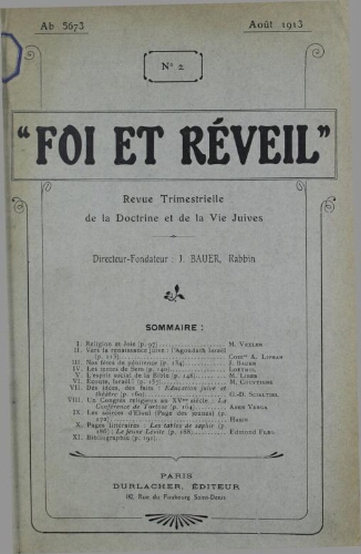 Foi et réveil Vol.01 N°02 (1913)