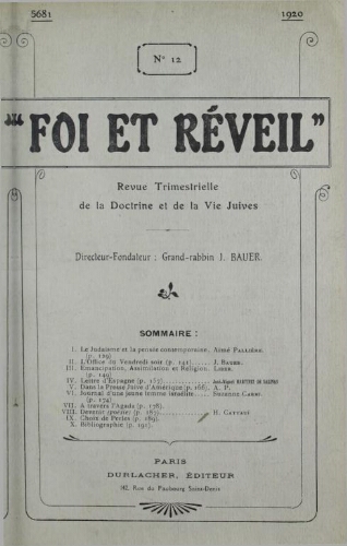 Foi et réveil Vol.03 N°12 (1920)
