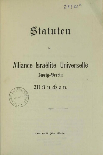 Statuten der Alliance Israélite universelle