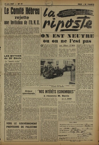 La Riposte N°11 (11 juin 1947)
