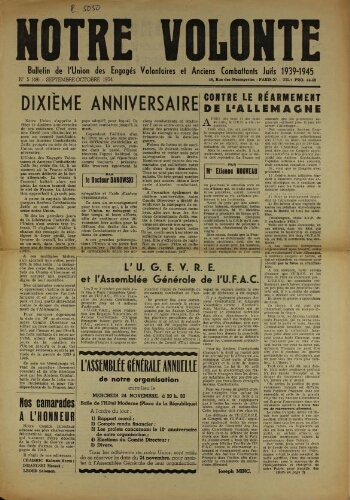 Notre Volonté  N°049 (sept. 1954)