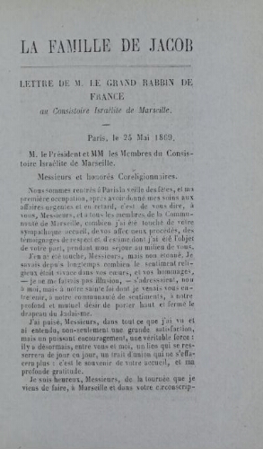 La Famille de Jacob  Vol.10 F°08 (1868-1869)