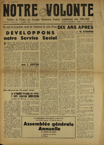 Notre Volonté  N°184 (oct. 1984)