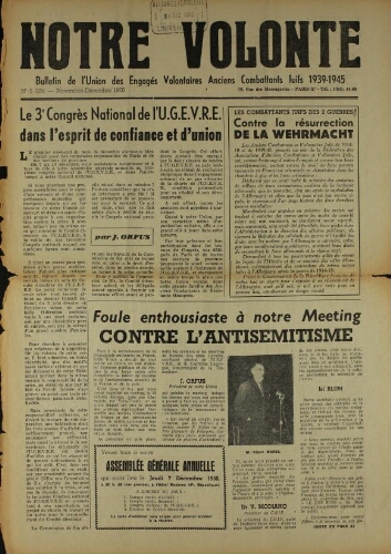 Notre Volonté  N°189 (janv. 1988)