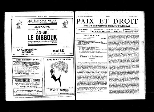 Paix et Droit.  (01/04/1927)