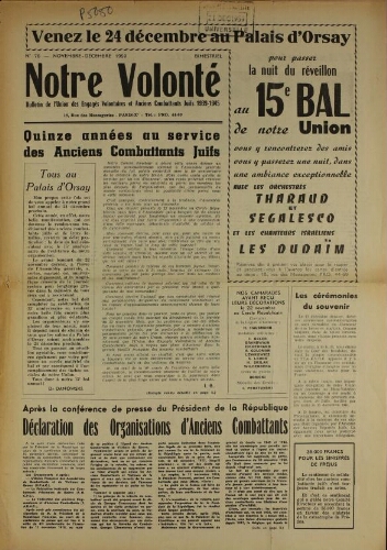 Notre Volonté  N°076 (nov. 1959)