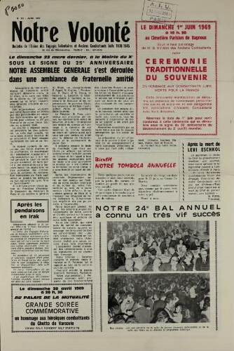 Notre Volonté  N°121 (avr. 1969)