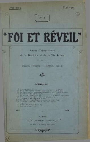 Foi et réveil Vol.02 N°05 (1914)