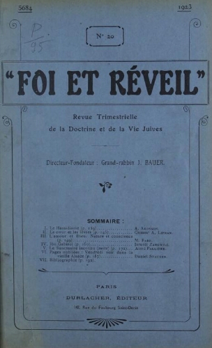 Foi et réveil Vol.05 N°20 (1923)