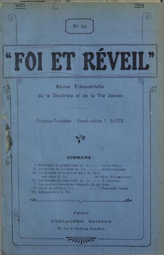 Foi et réveil Vol.06 N°22 (1924)