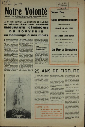 Notre Volonté  N°122 (juin 1969)