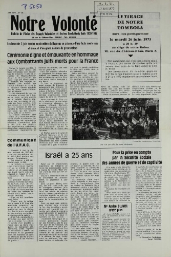 Notre Volonté  N°141 (juin 1973)