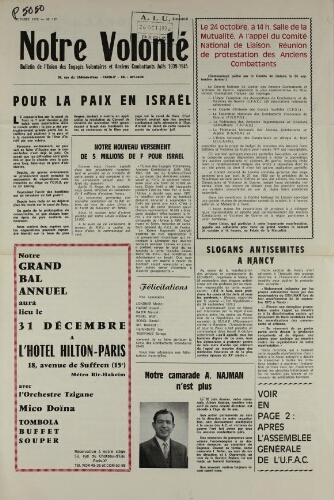 Notre Volonté  N°127 (oct. 1970)