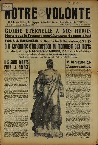 Notre Volonté  N°012 (nov. 1948)