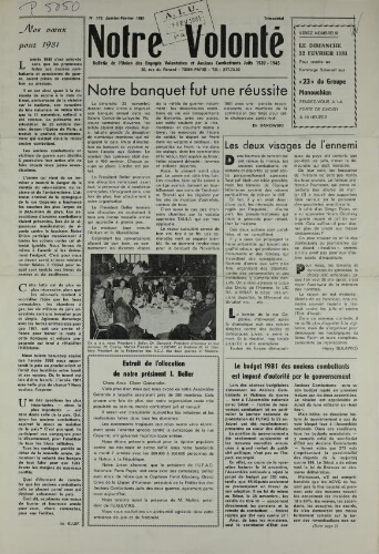 Notre Volonté  N°172 (janv. 1981)