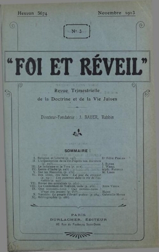 Foi et réveil Vol.01 N°03 (1913)