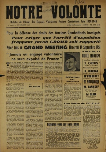 Notre Volonté  N°030 (sept. 1951)